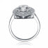 ფოტო #3 პროდუქტის Sterling Silver Clear Round Cubic Zirconia Filigree Ring