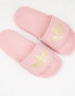 Фото #1 товара adidas Originals Adilette lite sliders in pink with gold trefoil