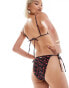 Фото #2 товара Reclaimed Vintage tie side bikini bottom in black cherry print