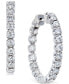 Фото #1 товара Серьги Macy's Diamond Hoop in 14k White Gold