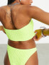 Фото #3 товара COLLUSION textured bandeau bikini top in neon yellow