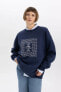 Фото #3 товара Oversize Fit Bisiklet Yaka Kalın Sweatshirt B5153ax23wn