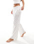 Фото #2 товара Kaiia mix and match pointelle wide leg pyjama bottoms in cream ditsy