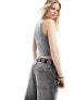 Фото #5 товара Noisy May cropped lurex tank top in washed grey