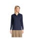 Фото #4 товара Women's School Uniform Tall Long Sleeve Interlock Polo Shirt