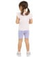 Фото #2 товара Little Girls Logo-Graphic Flutter-Sleeve T-Shirt & Bike Shorts, 2 Piece Set