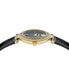 ფოტო #2 პროდუქტის Women's Swiss Black Leather Strap Watch 35mm