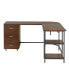 Фото #4 товара Wood L-Shape Home Office with Storage Two-Tone Desk