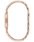 ფოტო #3 პროდუქტის Women's Diamond-Accent Rose Gold-Tone Stainless Steel Bangle Bracelet Watch 18x33mm