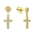 Фото #1 товара Modern gold-plated earrings with zircons Crosses EA572Y