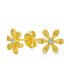 ფოტო #1 პროდუქტის Simple Dainty CZ Accent My Sun Shine Sunflower Flower Daisy Stud Earrings For Women Teen 14K Yellow Gold Plated .925 Sterling Silver