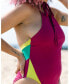 Фото #11 товара Women's Mio Halter Color Block One Piece Swimsuit