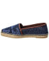 Max Mara Elid Denim & Leather Espadrille Women's Blue 39