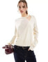 Фото #1 товара Mango knitted wrap top in white