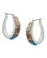 Фото #2 товара Semi-Precious Mixed Stone Hoop Earrings