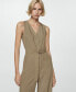 ფოტო #6 პროდუქტის Women's Belted Lyocell Jumpsuit