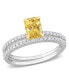 ფოტო #1 პროდუქტის Sapphire and Diamond Bridal Ring Set in 14K White Gold