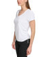 Фото #5 товара Women's Solid V-Neck Short-Sleeve Tech Top