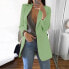 Фото #3 товара YunYoud Summer Jacket Blazer Women's Jersey Women's Plain Blazer Short Coat Suits Long Elegant Long Sleeve Blazer Slim Fit Spring Lapels Business Office Sweat Blazer Women's Blazer Cardigan Summer Jacket