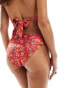 Reclaimed Vintage mix & match hipster bikini bottom in red ditsy floral print