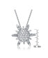 Фото #3 товара Sterling Silver White Gold Plated With White Cubic Zirconia Stones Sun Design Pendant