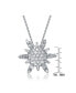 Sterling Silver White Gold Plated With White Cubic Zirconia Stones Sun Design Pendant