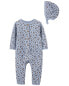 Baby 2-Piece Floral Jumpsuit & Bonnet 9M
