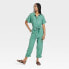 Фото #2 товара Women's Short Sleeve Linen Boilersuit - Universal Thread™ Green 8