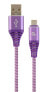 Фото #4 товара Кабель для зарядки Gembird CC-USB2B-AMMBM-1M-PW 1 микро USB B USB A USB 2.0 480 Мбит/с Фиолетовый Белый