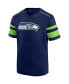 Фото #1 товара Men's DK Metcalf College Navy Seattle Seahawks Hashmark Name and Number V-Neck T-shirt