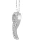 ფოტო #3 პროდუქტის Diamond Double Heart Pendant Necklace (1 ct. t.w.) in 10k White Gold, 16" + 2" extender