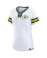 Women's White Green Bay Packers Sunday Best Lace-Up T-shirt
