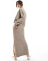 Фото #4 товара Vero Moda Aware cable knit midi skirt co-ord in beige melange