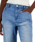 Фото #4 товара Juniors' Elastic-Waist Cropped Straight-Leg Jeans