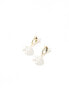 DesignB London teardrop pearl earrings in gold