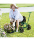 Фото #5 товара Rolling Garden Cart Outdoor Gardening Workseat with Adjustable Height &Tool Storage