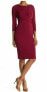 Фото #1 товара London Times 301279 Womens Red Wine 3/4 Sleeve Sheath Dress 12