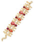 Фото #1 товара Gold-Tone Color Crystal & Stone Statement Flex Bracelet, Created for Macy's