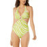 Фото #1 товара Michael Kors LIME Printed O-Ring Cutout One-Piece Swimsuit size 14 306496