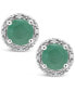 ფოტო #3 პროდუქტის Emerald (1 ct. t.w.) and Diamond Accent Stud Earrings in Sterling Silver