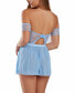 Women's 2Pc. Babydoll Lingerie Set Patterned in Soft Lace and Mesh