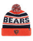 ფოტო #1 პროდუქტის Big Boys Navy and Orange Chicago Bears Hangtime Cuffed Knit Hat with Pom