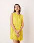 ASOS EDITION ultimate fringe trapeze mini dress in yellow