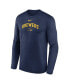 Фото #2 товара Men's Navy Milwaukee Brewers Authentic Collection Practice Performance Long Sleeve T-Shirt