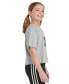 Big Girls Short-Sleeve Waist-Length Raglan Heather T-Shirt Grey W/ Multi, S (8) - фото #3