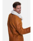 Фото #3 товара Men's Sheepskin Coat, Washed Whiskey with White Wool