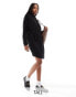 Noisy May Tall tie waist high neck knitted mini jumper dress in black