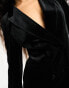 Фото #6 товара Miss Selfridge Petite going out velvet blazer dress in black
