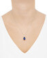 ფოტო #2 პროდუქტის Lab Grown Sapphire (5 ct. t.w.) & Lab Grown Diamond (1/10 ct. t.w.) 18" Pendant Necklace in 14k White Gold