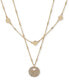 Gold-Tone Pavé Disc Layered Pendant Necklace, 16" + 3" extender